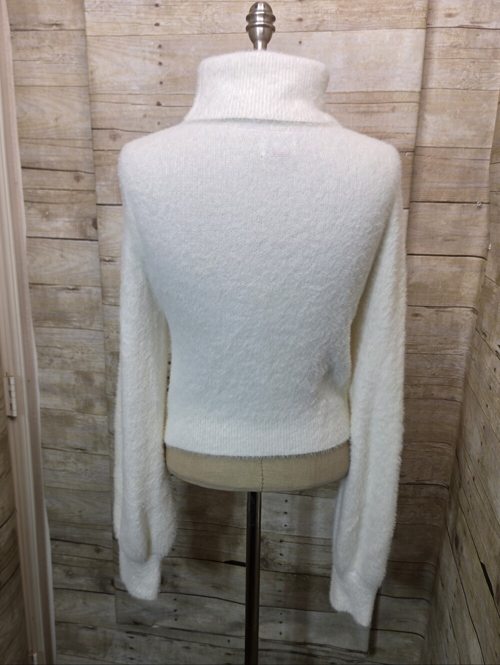 Tommy Hilfiger White Turtleneck Sweater with Navy and Red Logo - Picture 3 of 5
